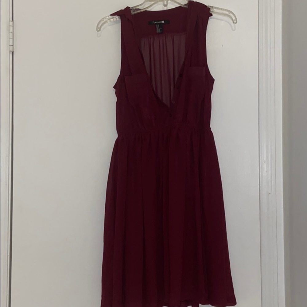 Burgundy collared dress